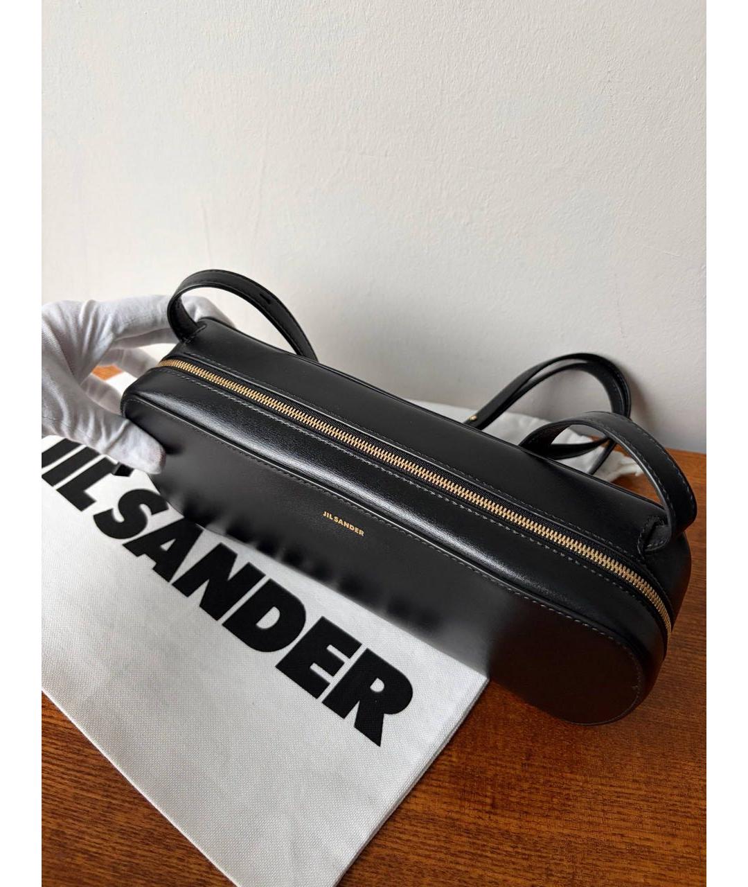 JIL SANDER Черная кожаная сумка через плечо, фото 5