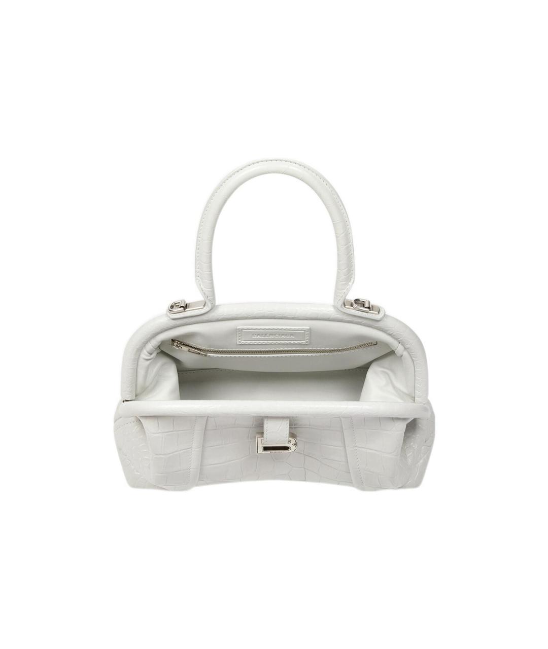 BALENCIAGA Белая кожаная сумка через плечо, фото 3