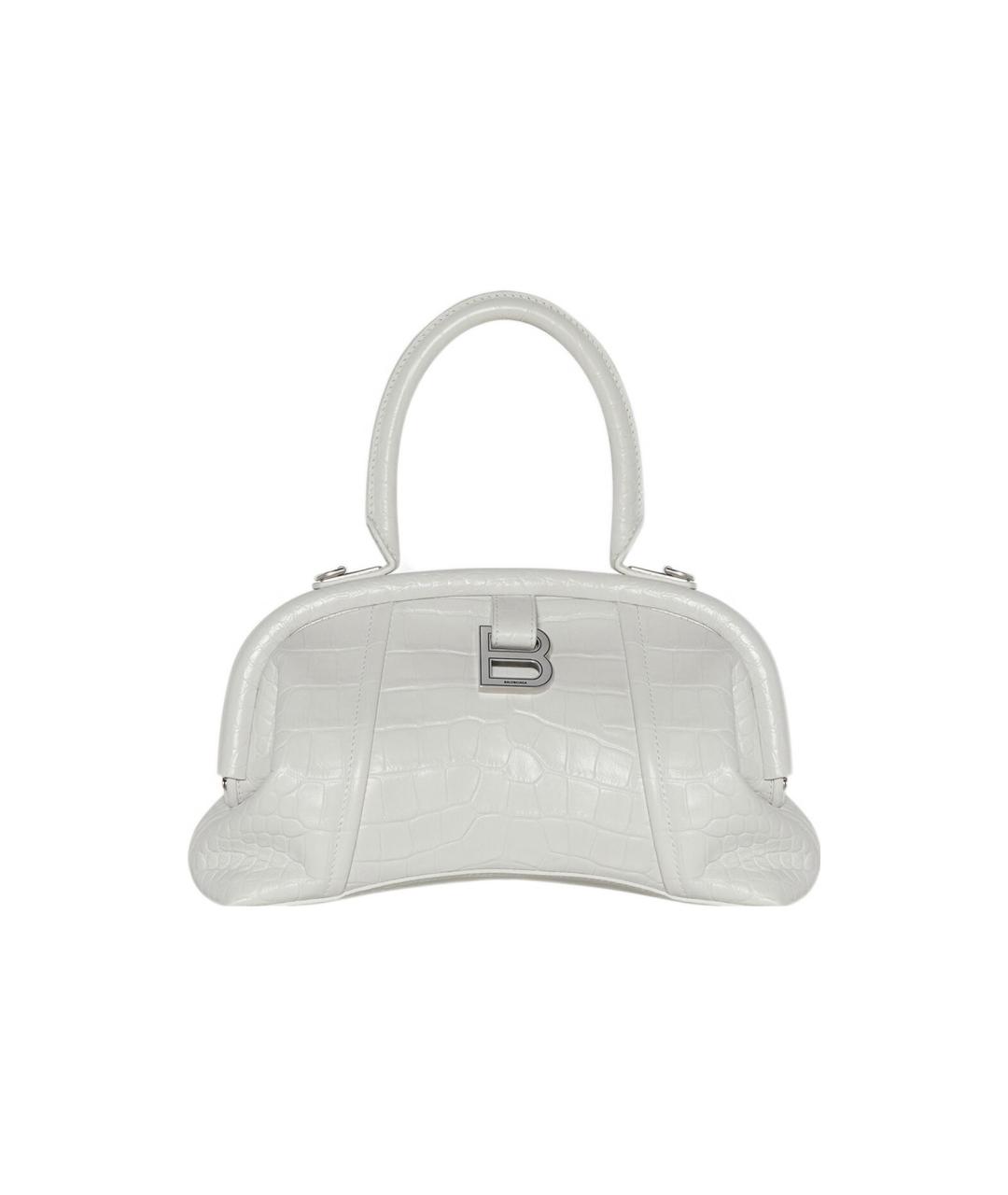 BALENCIAGA Белая кожаная сумка через плечо, фото 6