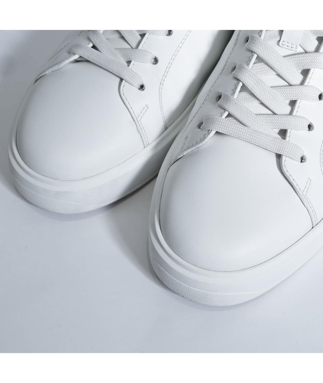 BALMAIN Белые кожаные низкие кроссовки / кеды, фото 3