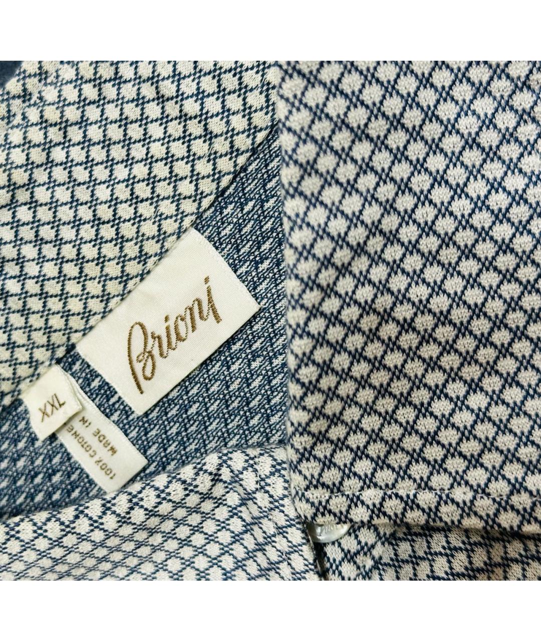 BRIONI Серое хлопковое поло с коротким рукавом, фото 5