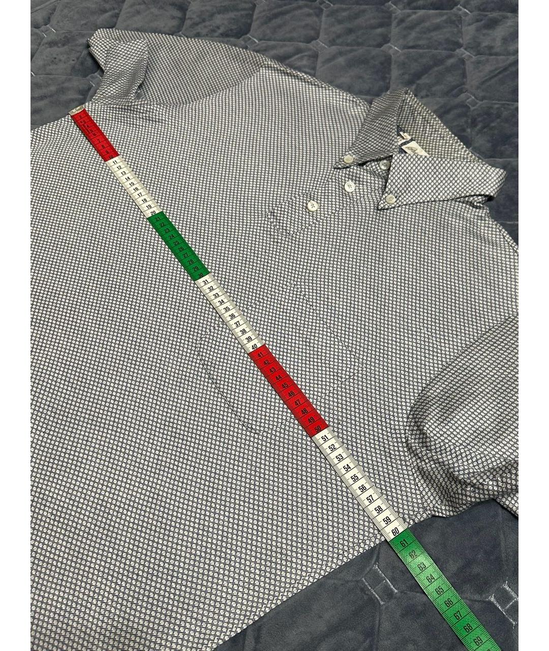 BRIONI Серое хлопковое поло с коротким рукавом, фото 6