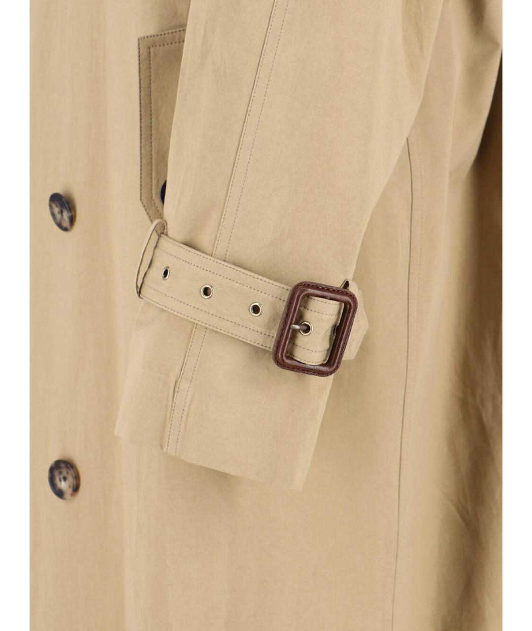 SAINT LAURENT Бежевый хлопковый тренч/плащ, фото 4