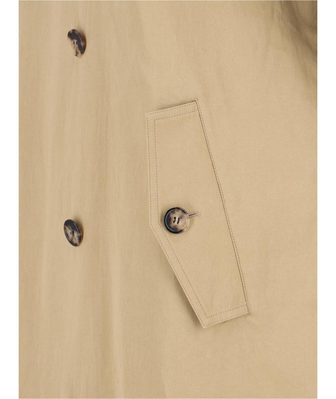 SAINT LAURENT Бежевый хлопковый тренч/плащ, фото 5