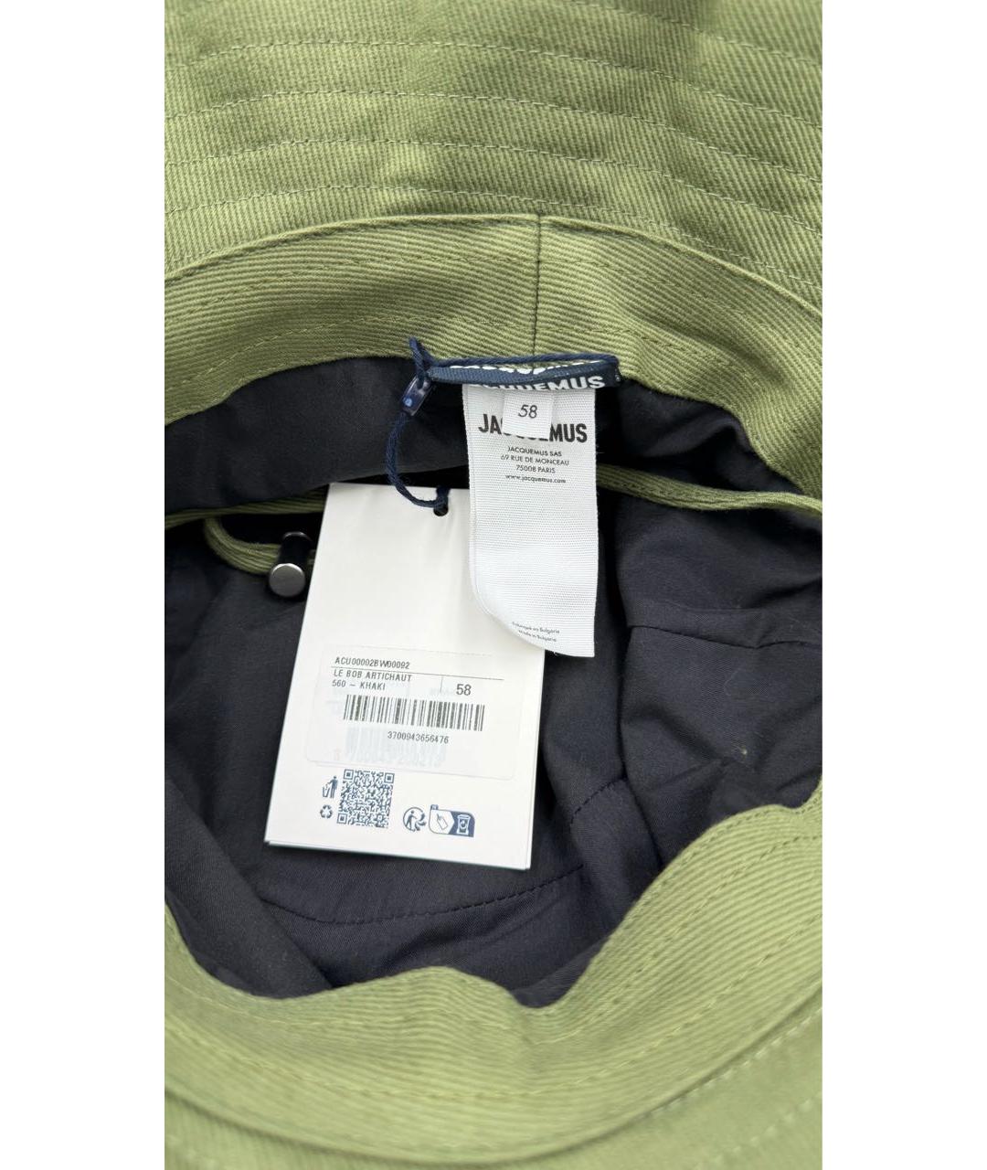 JACQUEMUS Хаки хлопковая панама, фото 5
