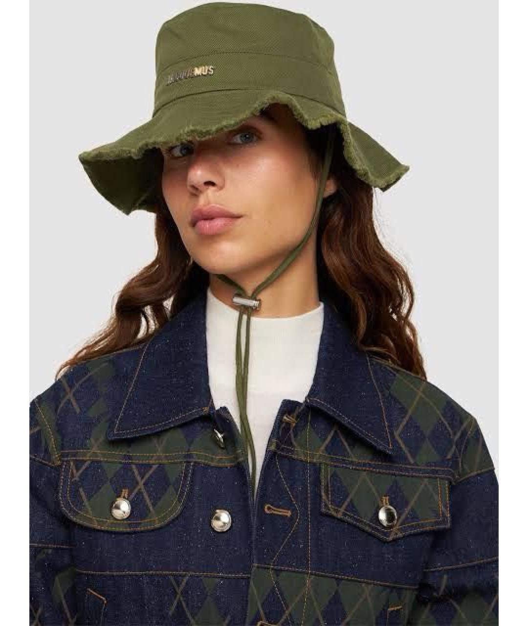 JACQUEMUS Хаки хлопковая панама, фото 7