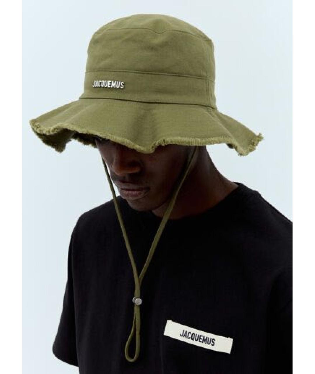 JACQUEMUS Хаки хлопковая панама, фото 8