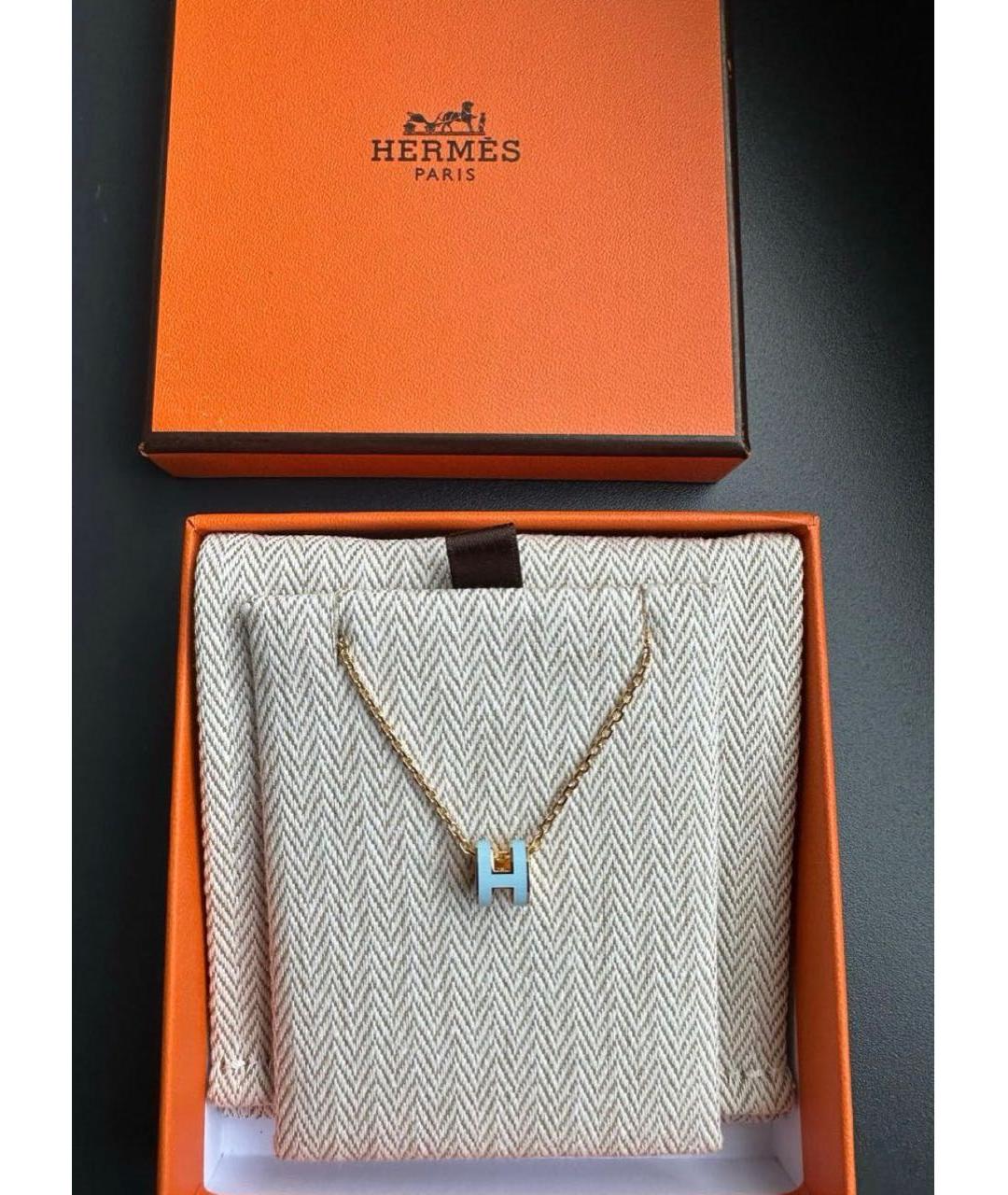 HERMES Голубая металлическая подвеска, фото 4