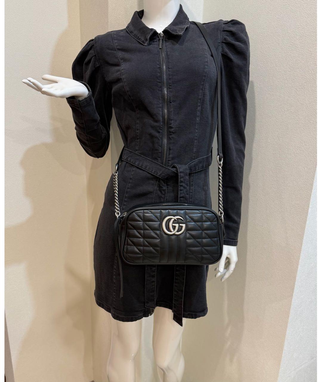 GUCCI Черная кожаная сумка через плечо, фото 5