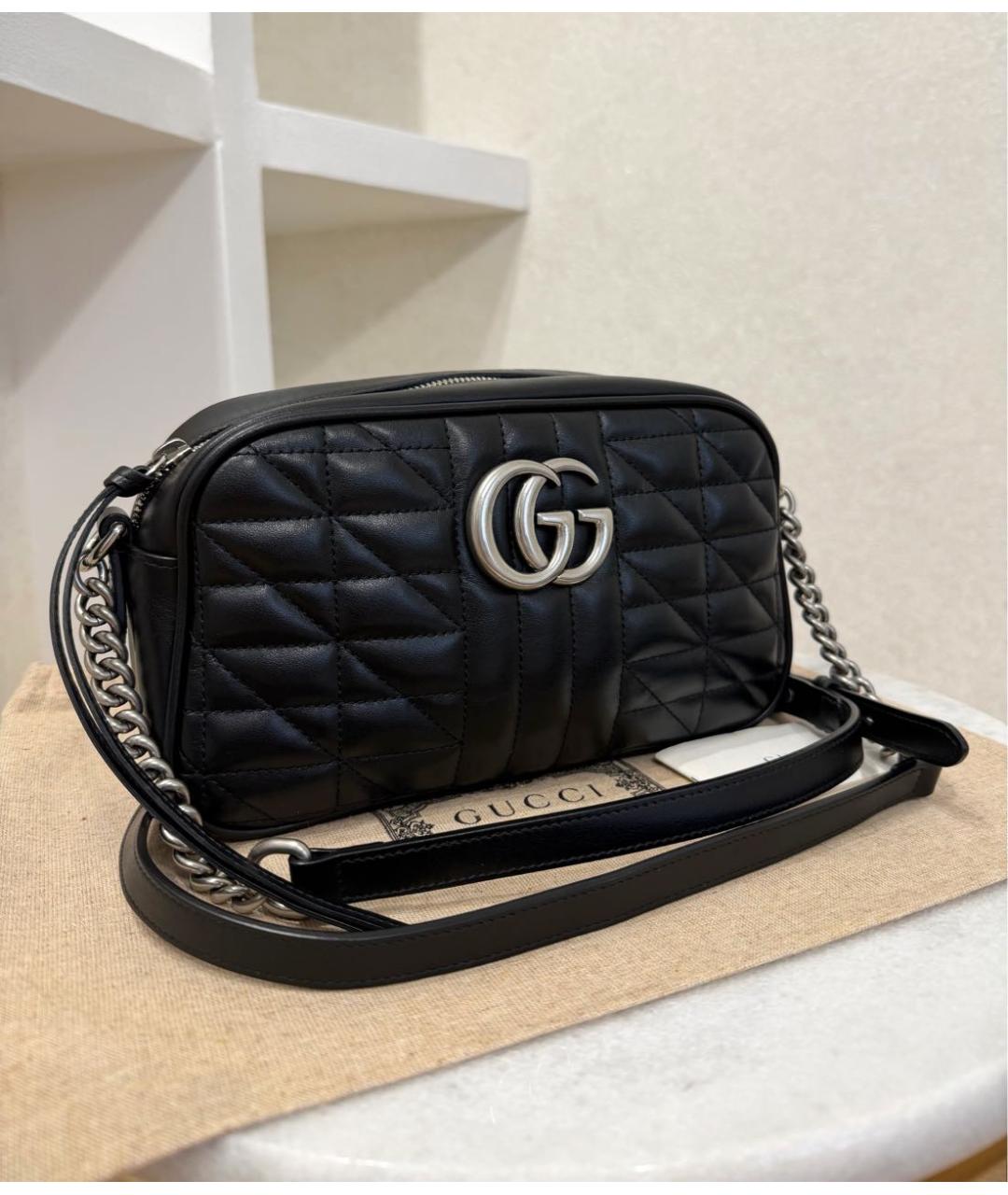 GUCCI Черная кожаная сумка через плечо, фото 3