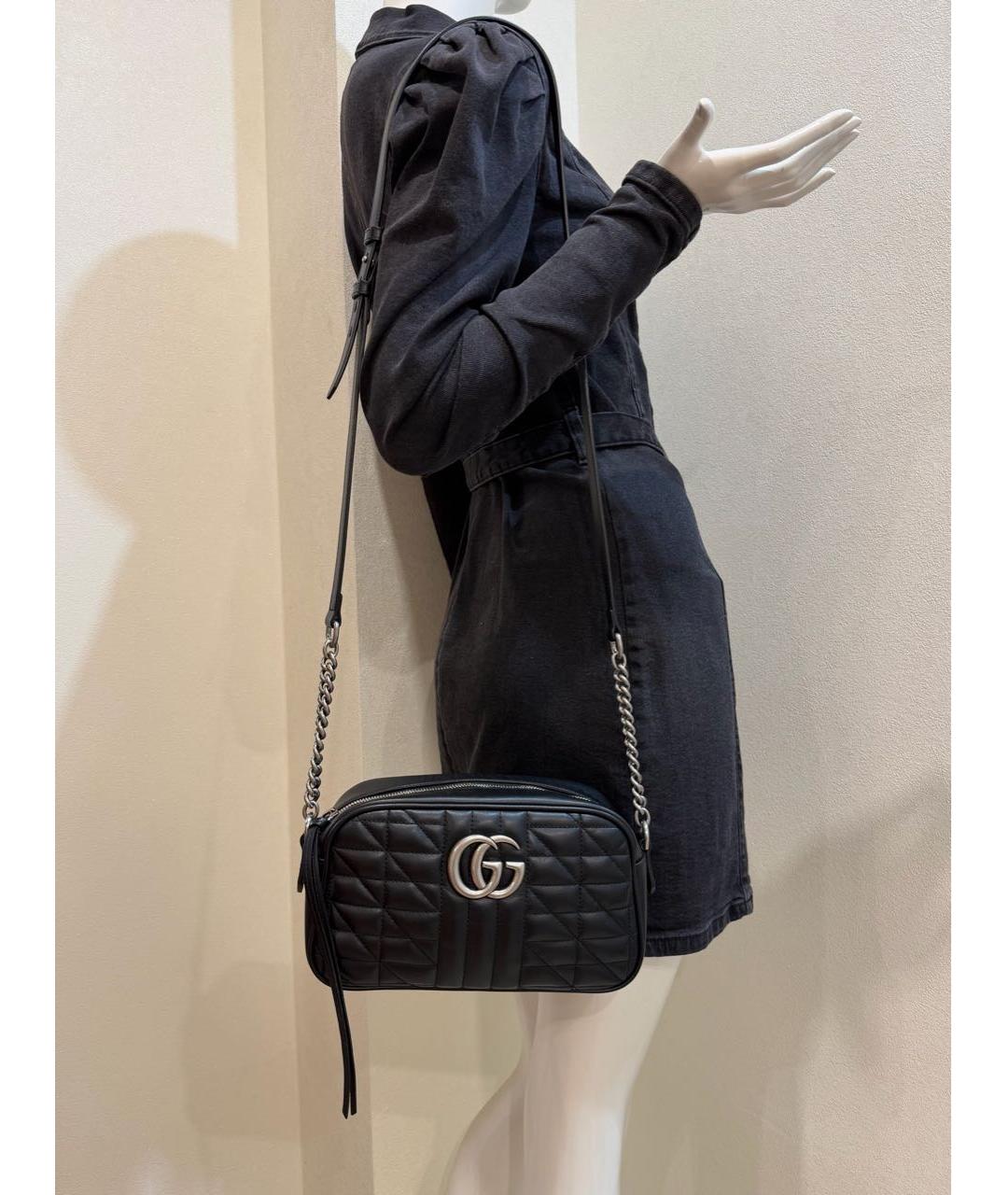 GUCCI Черная кожаная сумка через плечо, фото 4