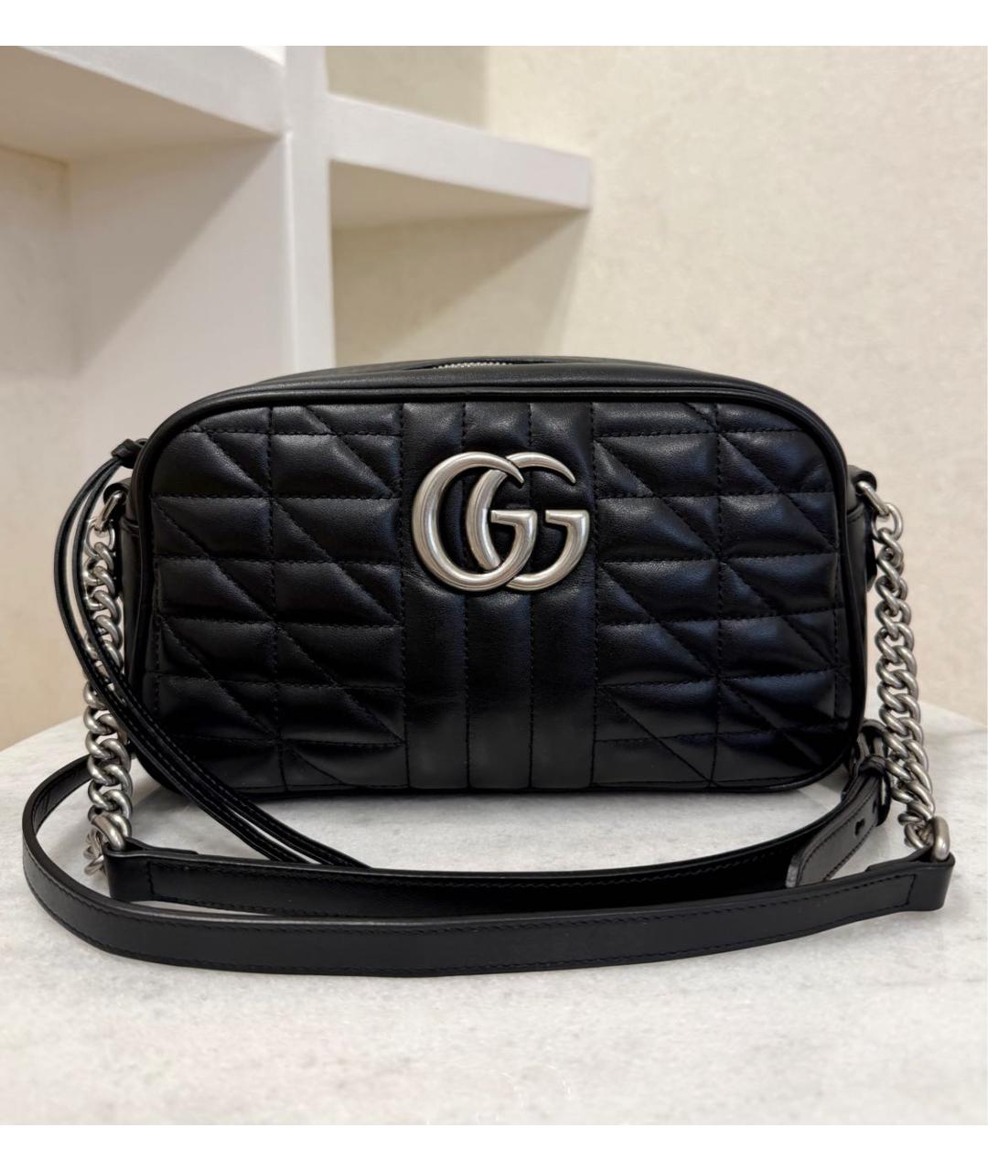 GUCCI Черная кожаная сумка через плечо, фото 2