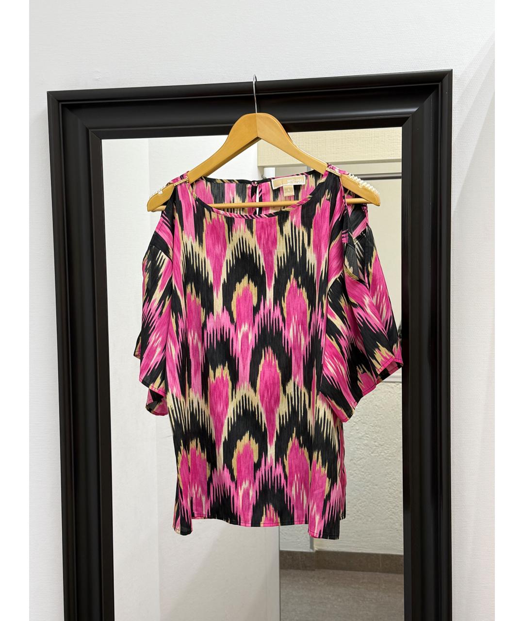 MICHAEL KORS Розовая полиэстеровая блузы, фото 7