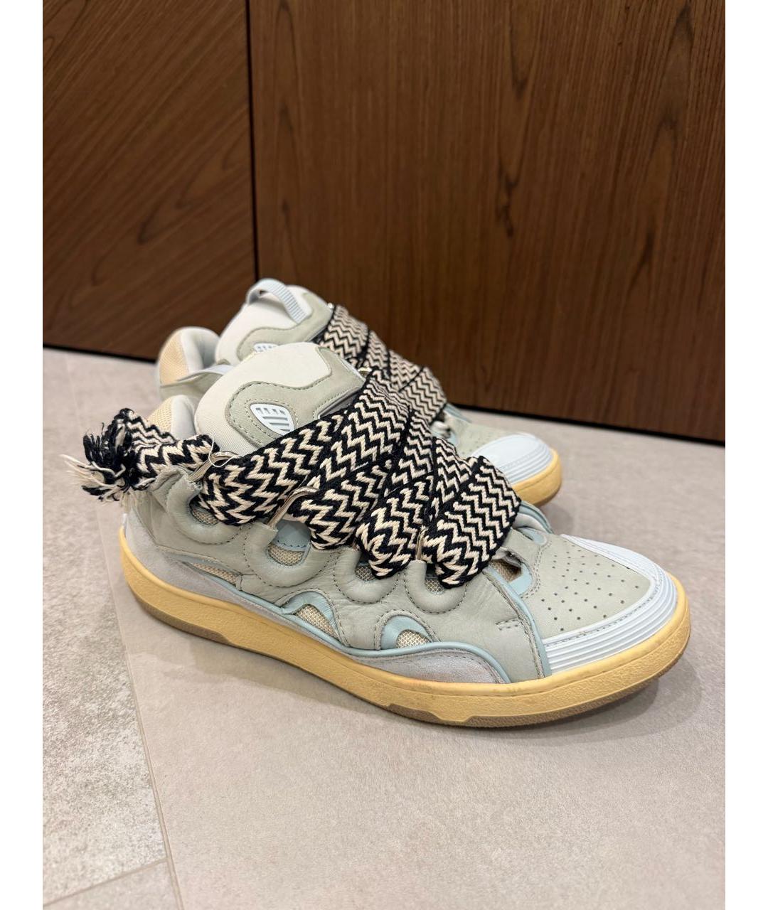 LANVIN Серые низкие кроссовки / кеды, фото 6