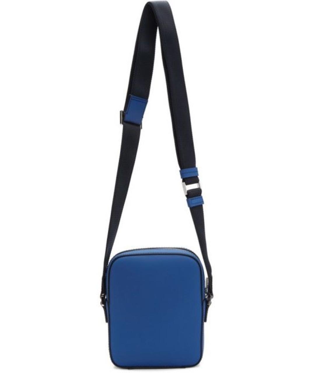 HUGO BOSS Синяя кожаная сумка на плечо, фото 2