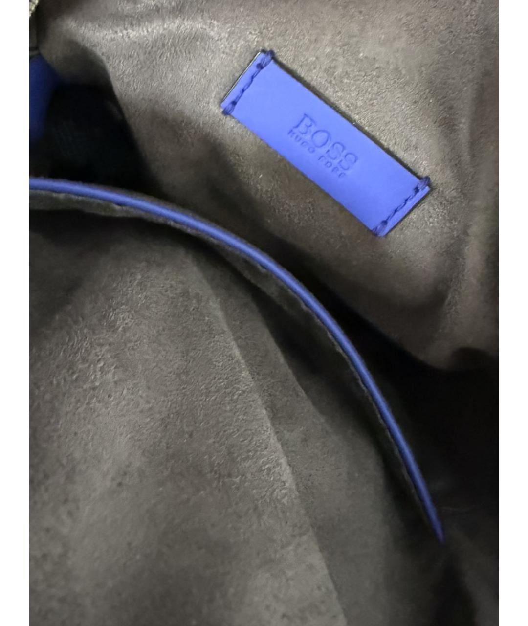 HUGO BOSS Синяя кожаная сумка на плечо, фото 5