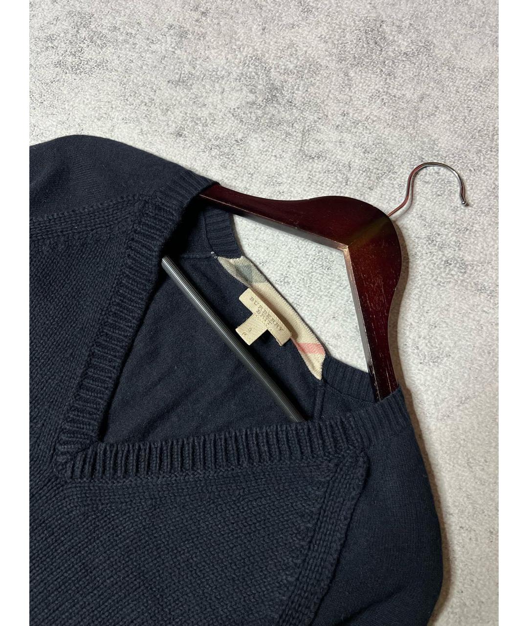 BURBERRY Темно-синий кашемировый джемпер / свитер, фото 3