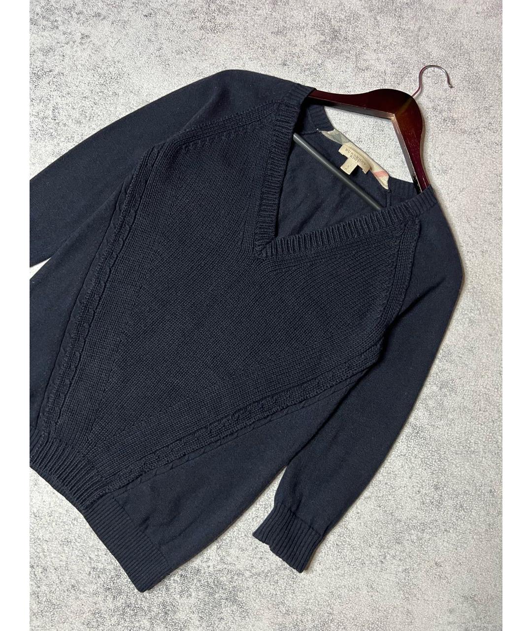 BURBERRY Темно-синий кашемировый джемпер / свитер, фото 2