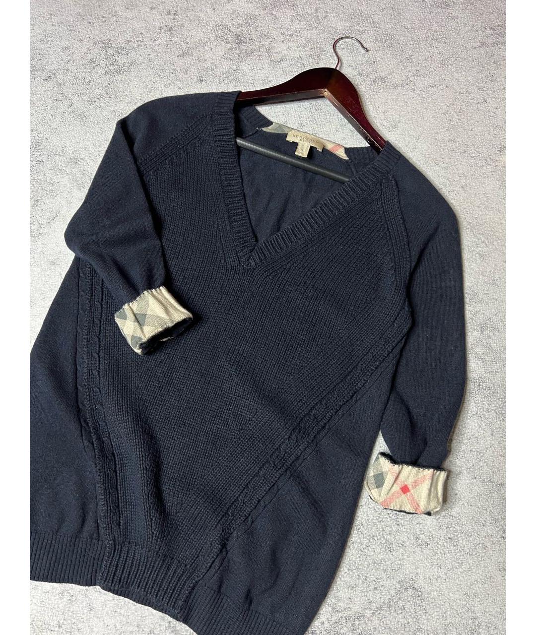 BURBERRY Темно-синий кашемировый джемпер / свитер, фото 4