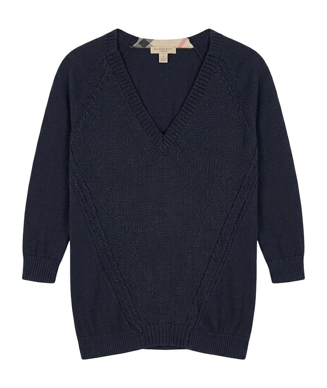 BURBERRY Темно-синий кашемировый джемпер / свитер, фото 1