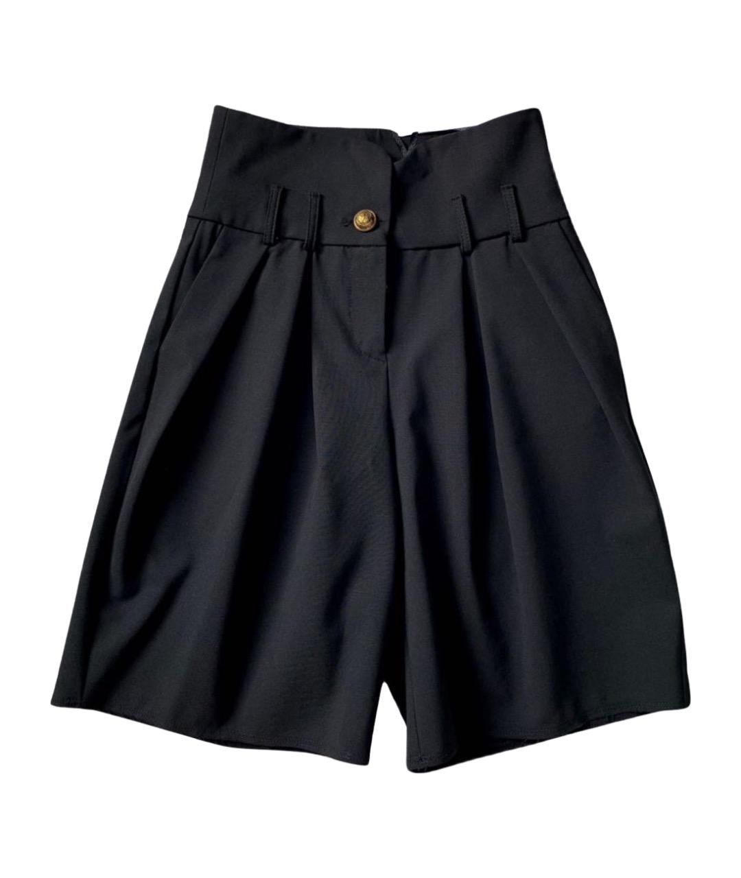 BALMAIN Черные шерстяные брюки и шорты, фото 1