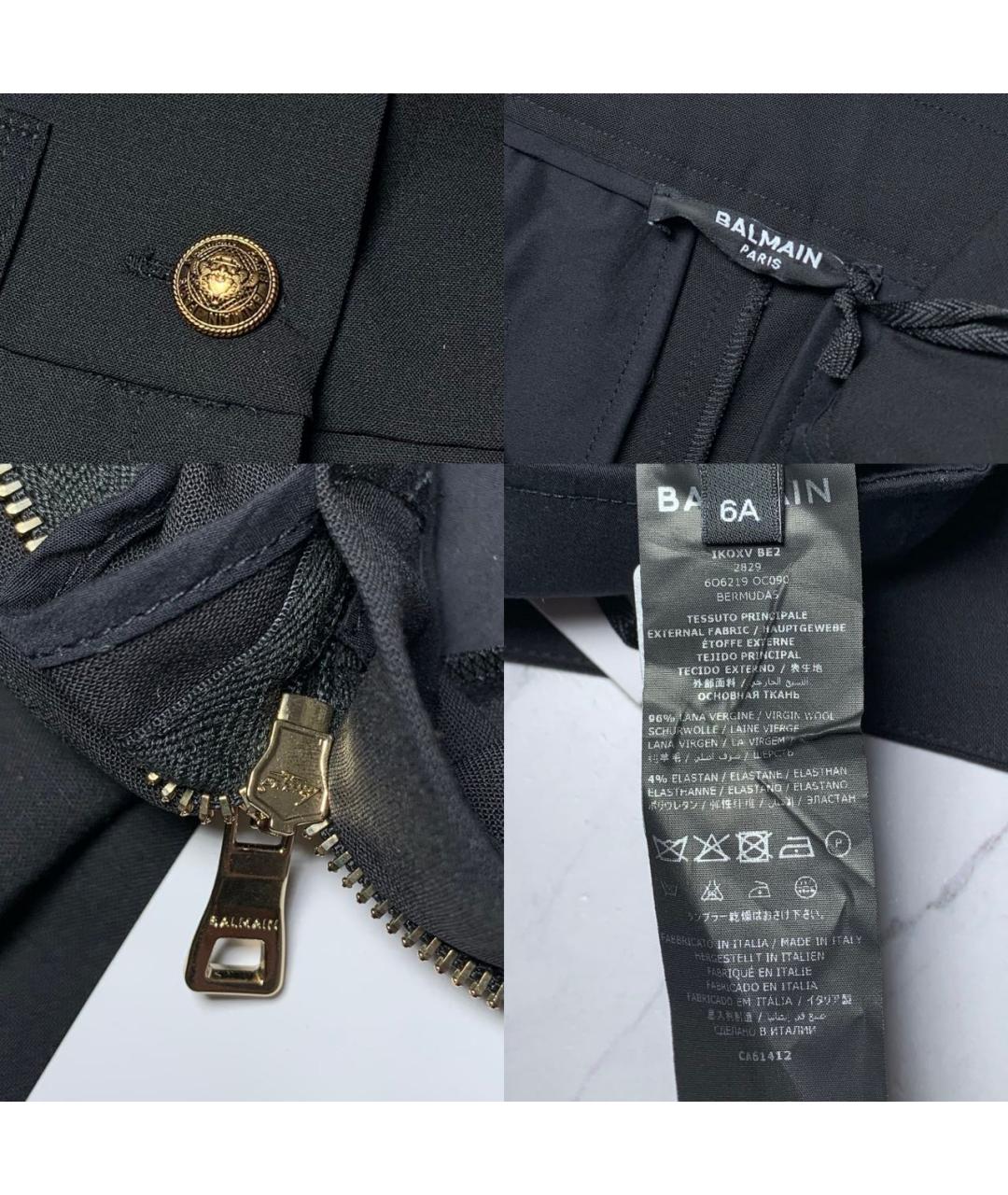 BALMAIN Черные шерстяные брюки и шорты, фото 7