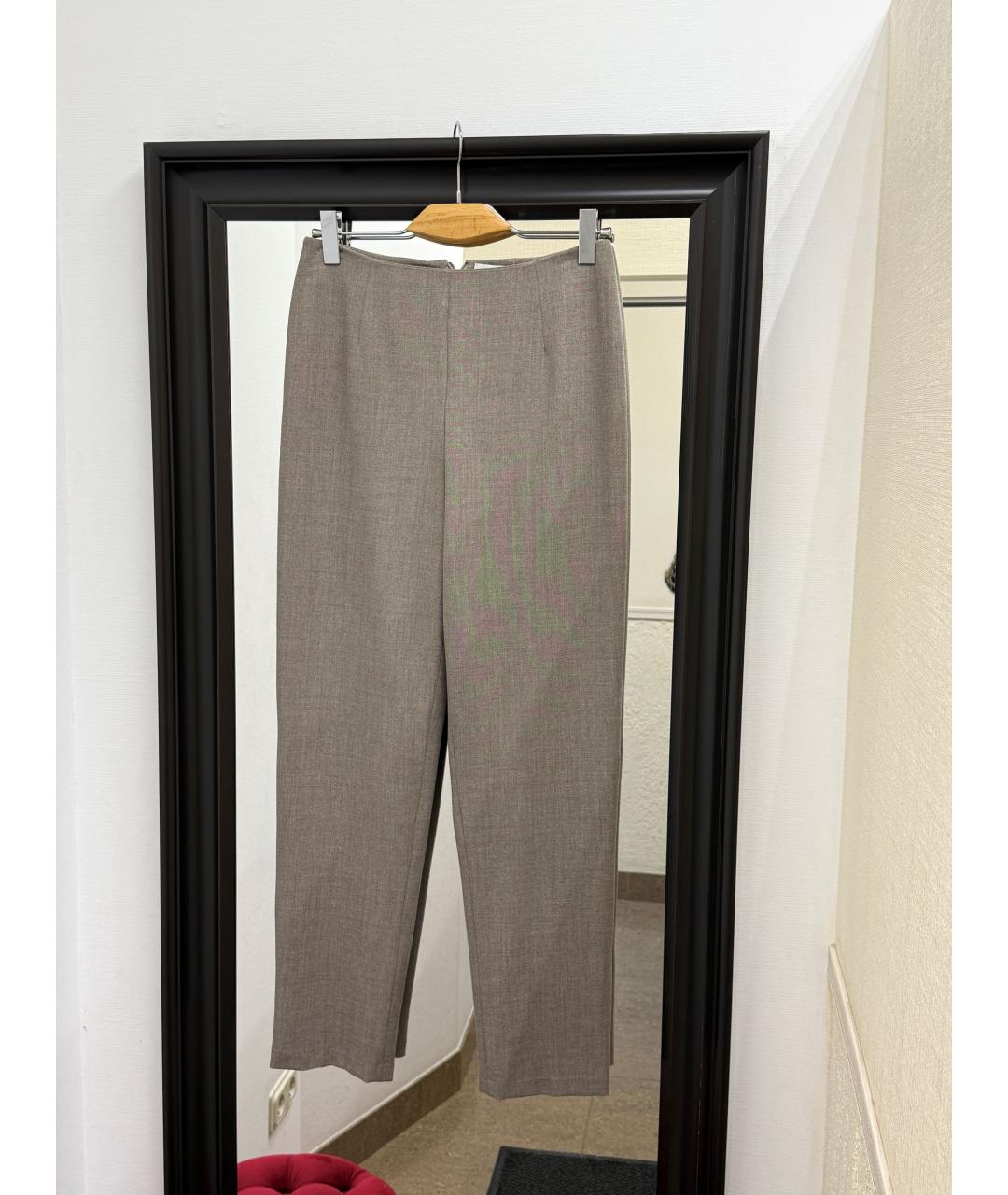 OSCAR DE LA RENTA Серые прямые брюки, фото 5