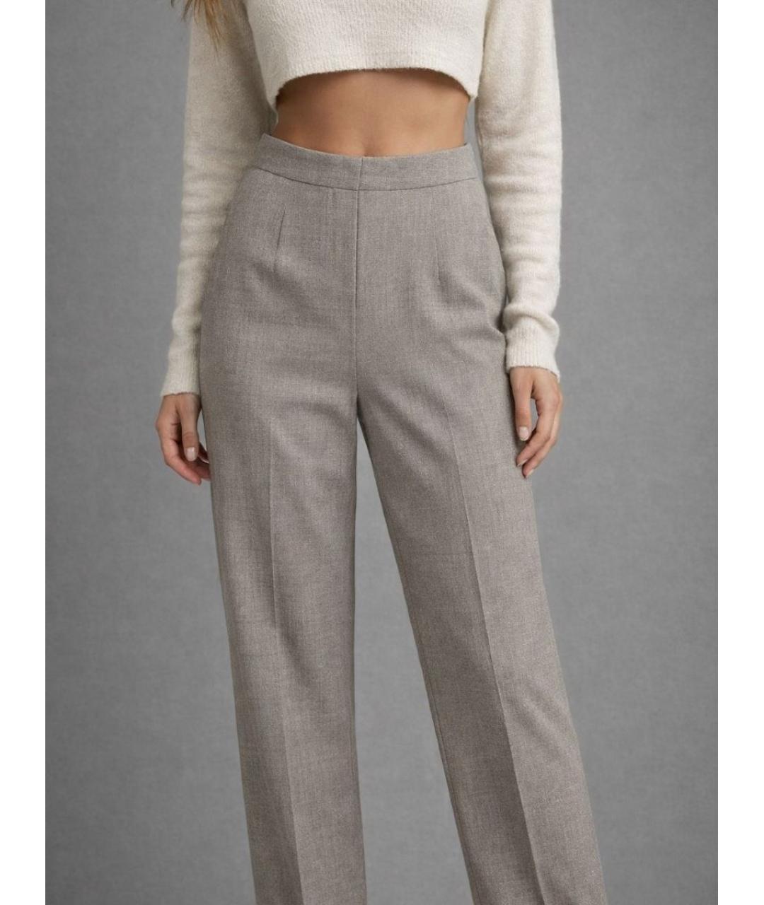 OSCAR DE LA RENTA Серые прямые брюки, фото 4
