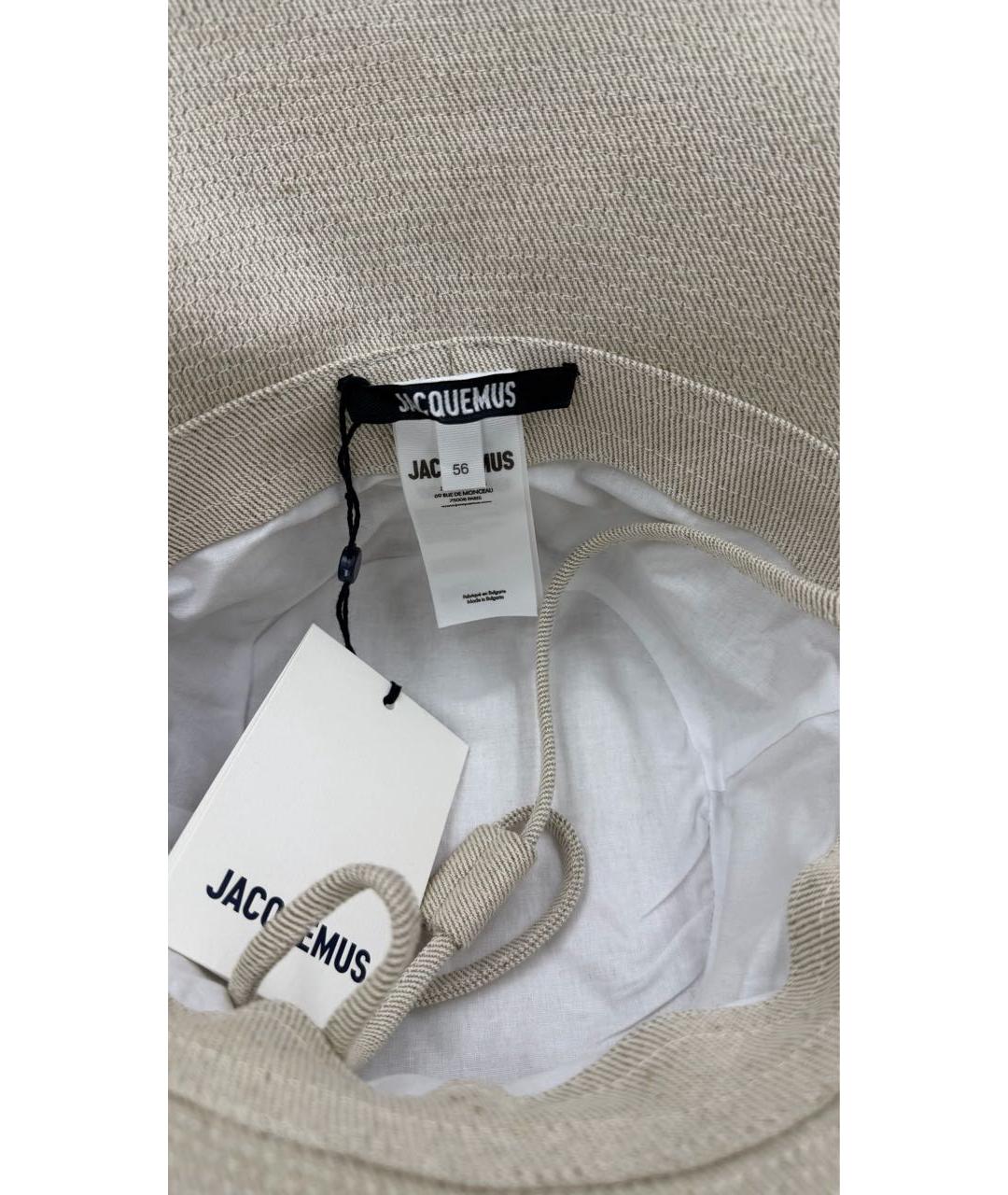 JACQUEMUS Бежевая хлопковая панама, фото 5