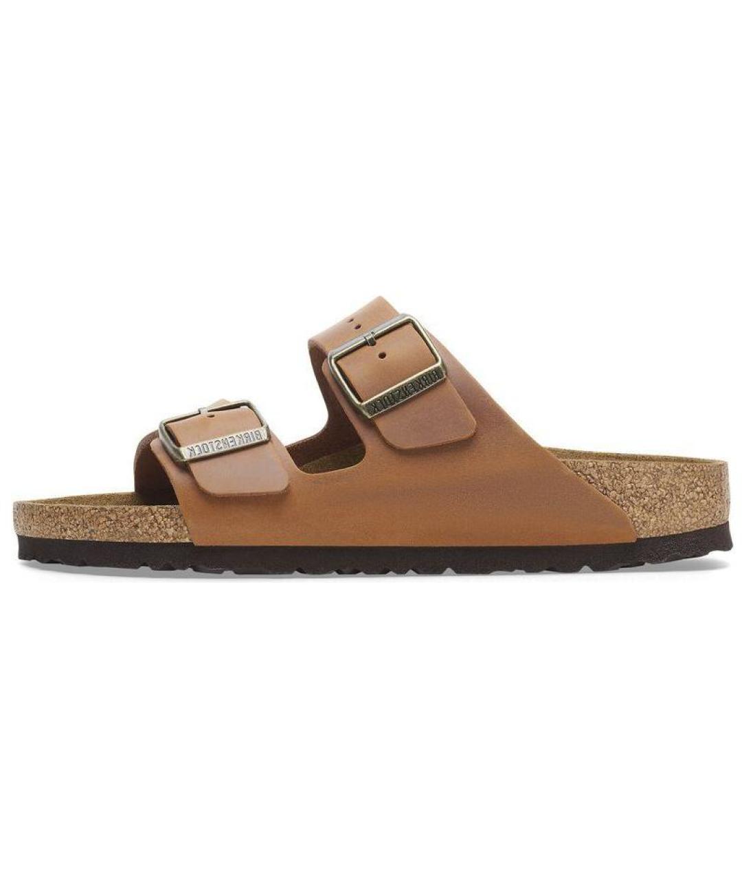 BIRKENSTOCK Коричневые кожаные шлепанцы, фото 2