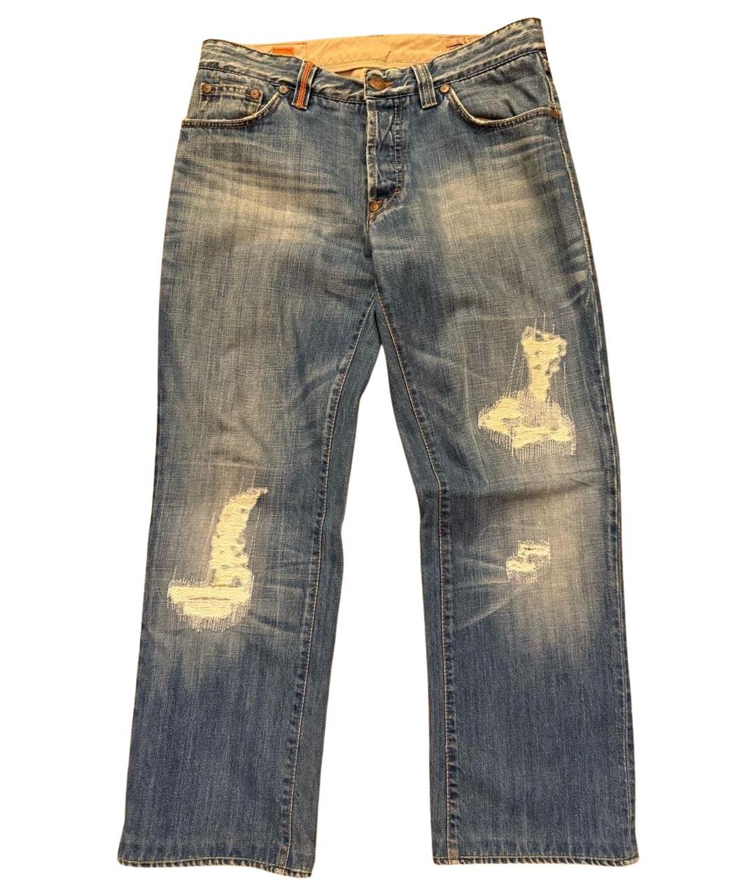 HUGO BOSS Темно-синие хлопковые прямые джинсы, фото 1