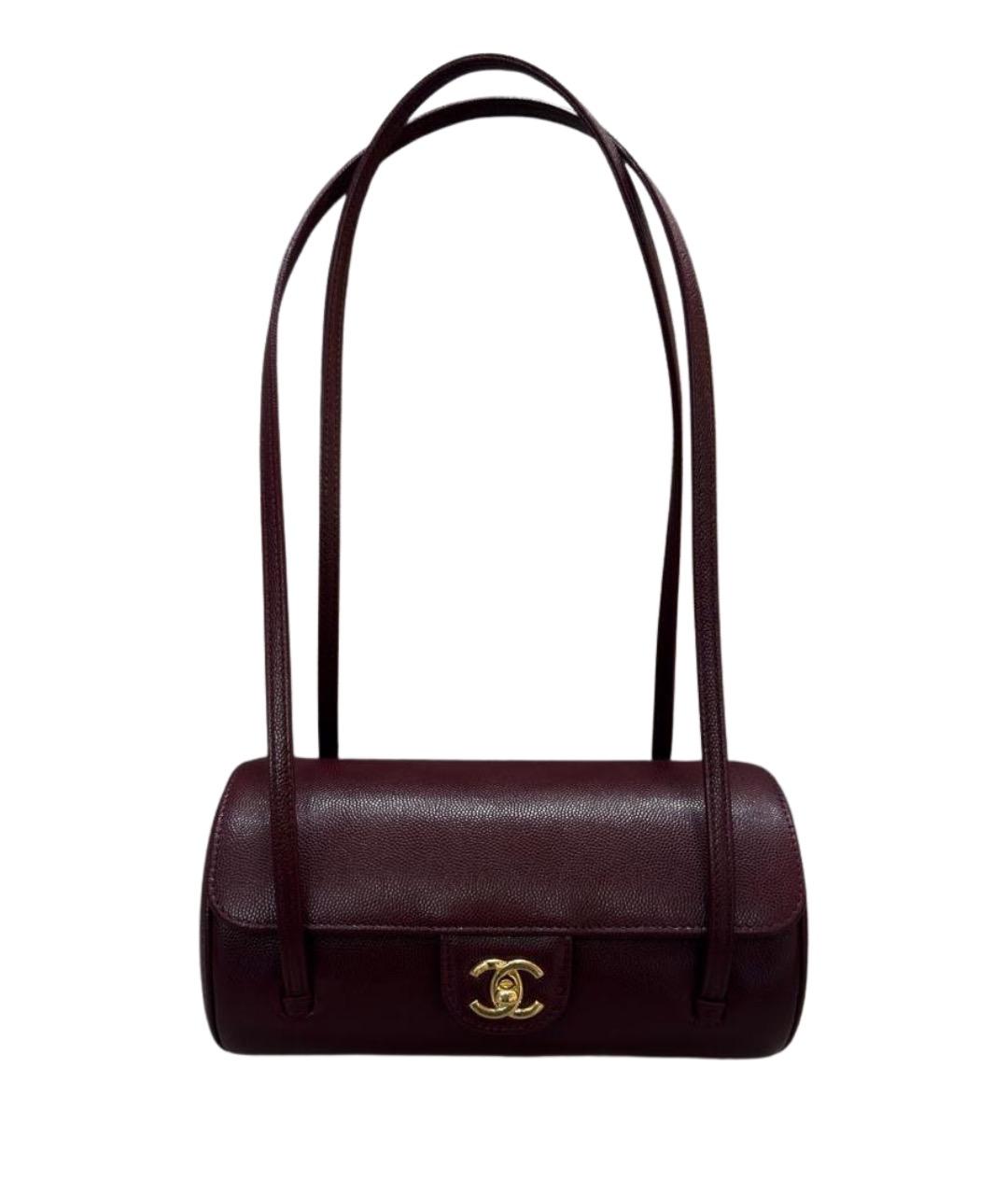 CHANEL Бордовая кожаная сумка через плечо, фото 1