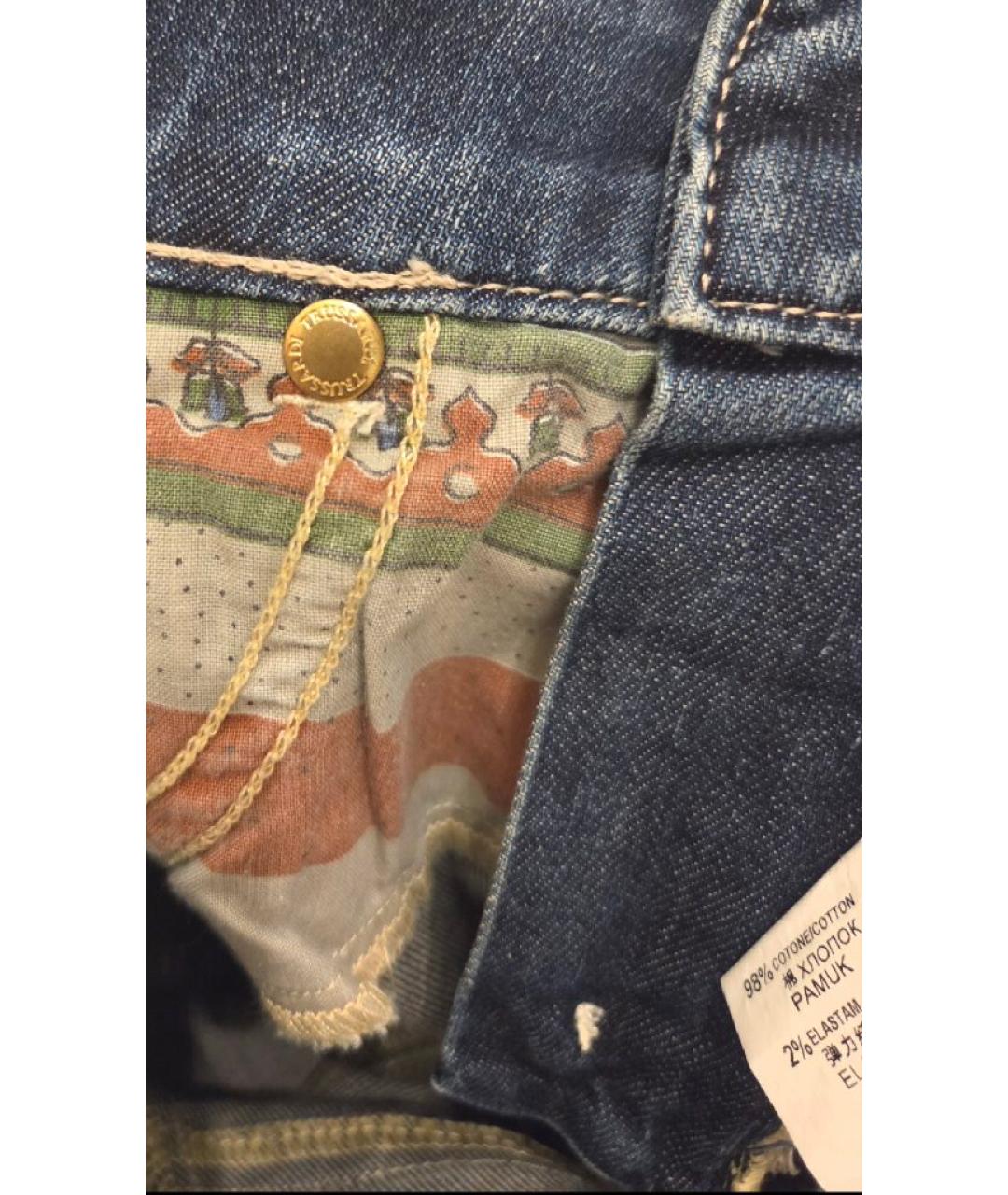 TRUSSARDI JEANS Синие хлопковые джинсы слим, фото 8