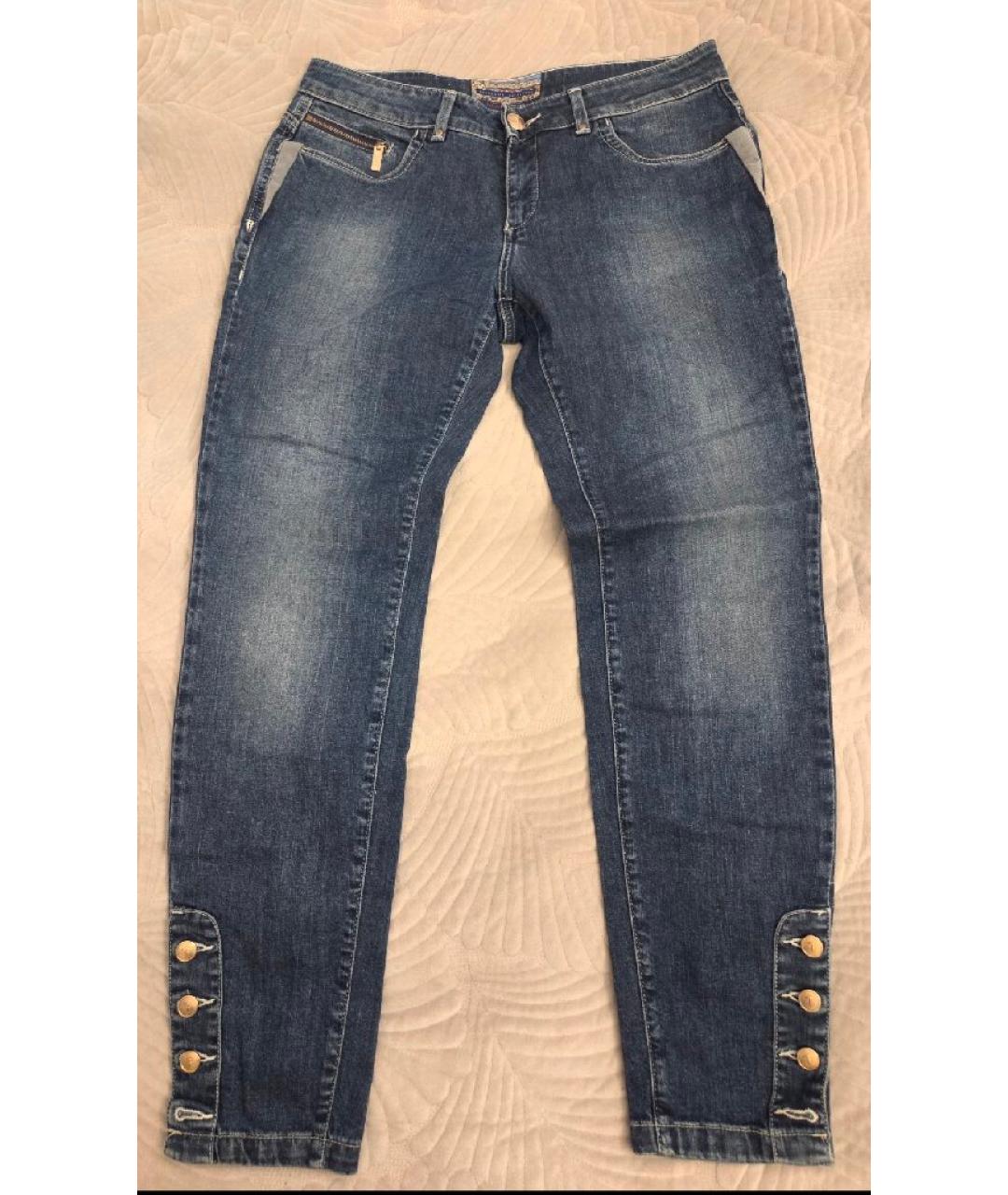 TRUSSARDI JEANS Синие хлопковые джинсы слим, фото 9