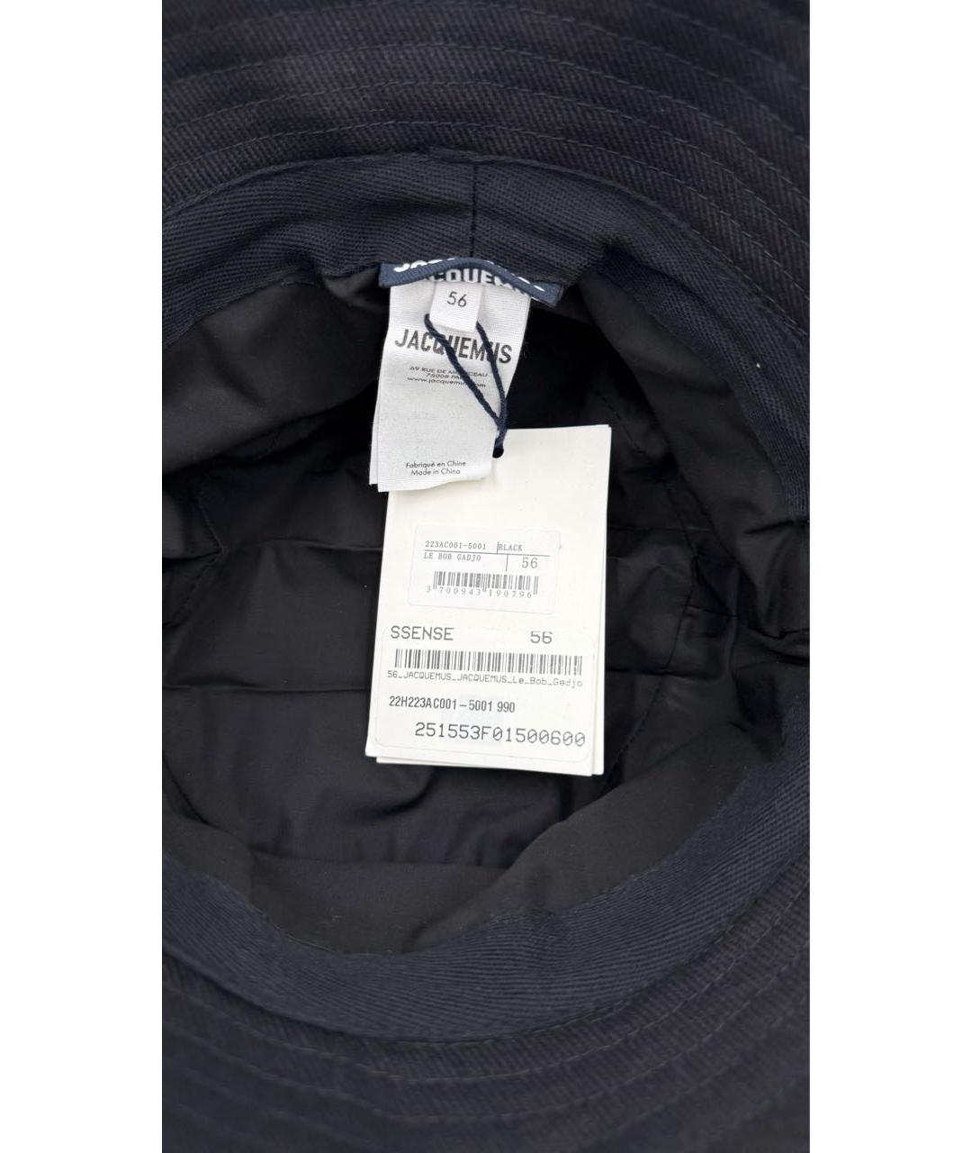 JACQUEMUS Черная хлопковая панама, фото 5