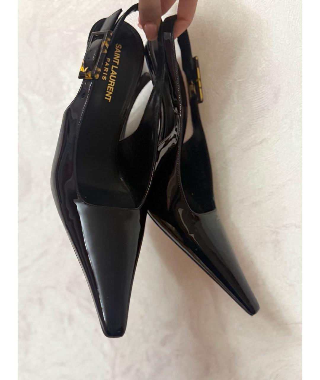 SAINT LAURENT Черные туфли из лакированной кожи, фото 3