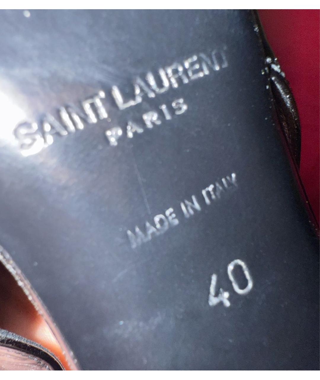 SAINT LAURENT Черные туфли из лакированной кожи, фото 5