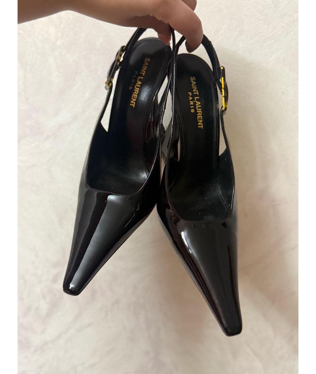 SAINT LAURENT Черные туфли из лакированной кожи, фото 7