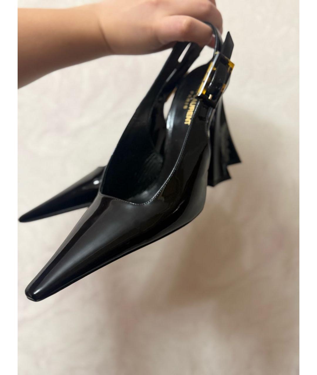 SAINT LAURENT Черные туфли из лакированной кожи, фото 6