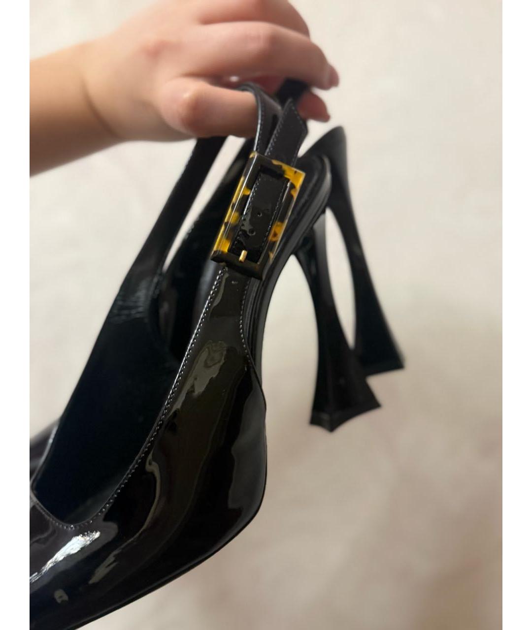 SAINT LAURENT Черные туфли из лакированной кожи, фото 4