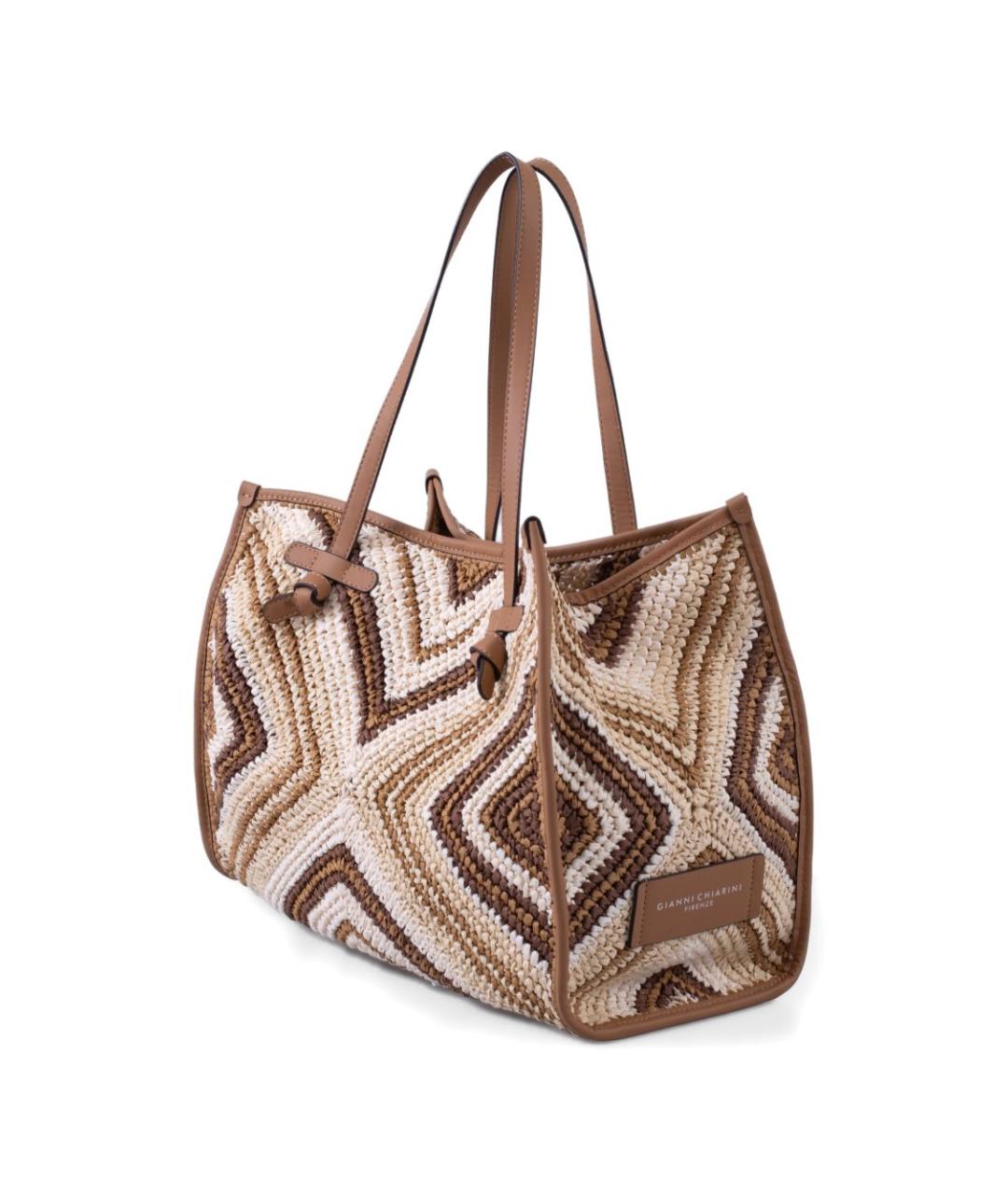 Gianni Chiarini Коричневая пелетеная сумка тоут, фото 2