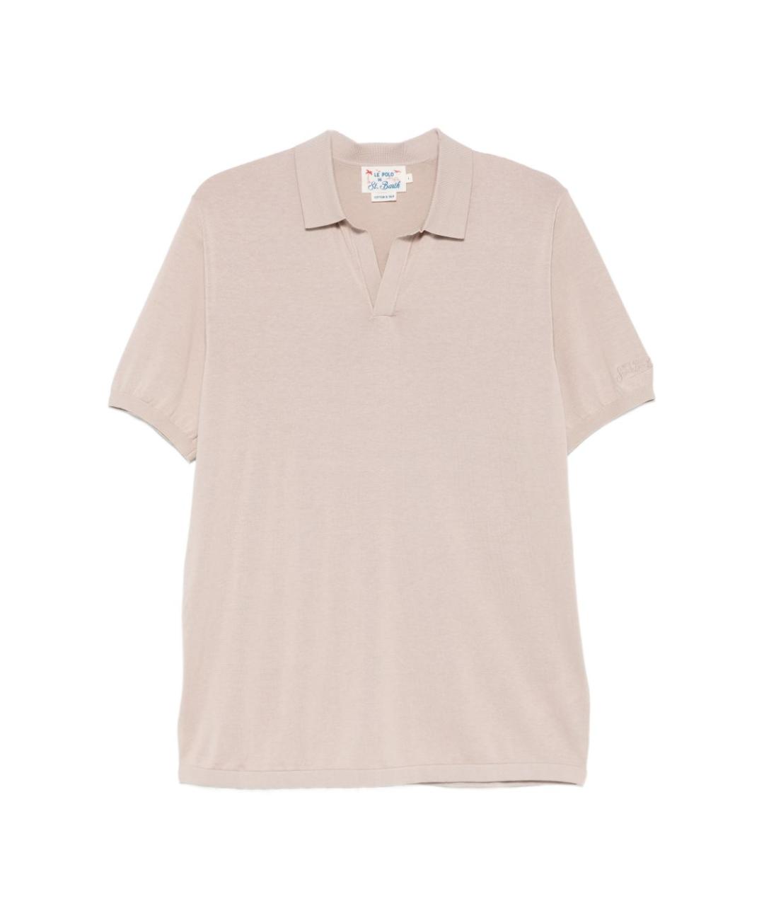 MC2 SAINT BARTH Бежевое хлопковое поло с коротким рукавом, фото 1
