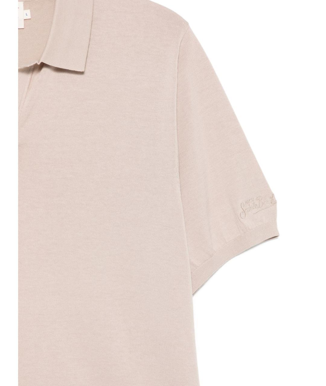 MC2 SAINT BARTH Бежевое хлопковое поло с коротким рукавом, фото 3