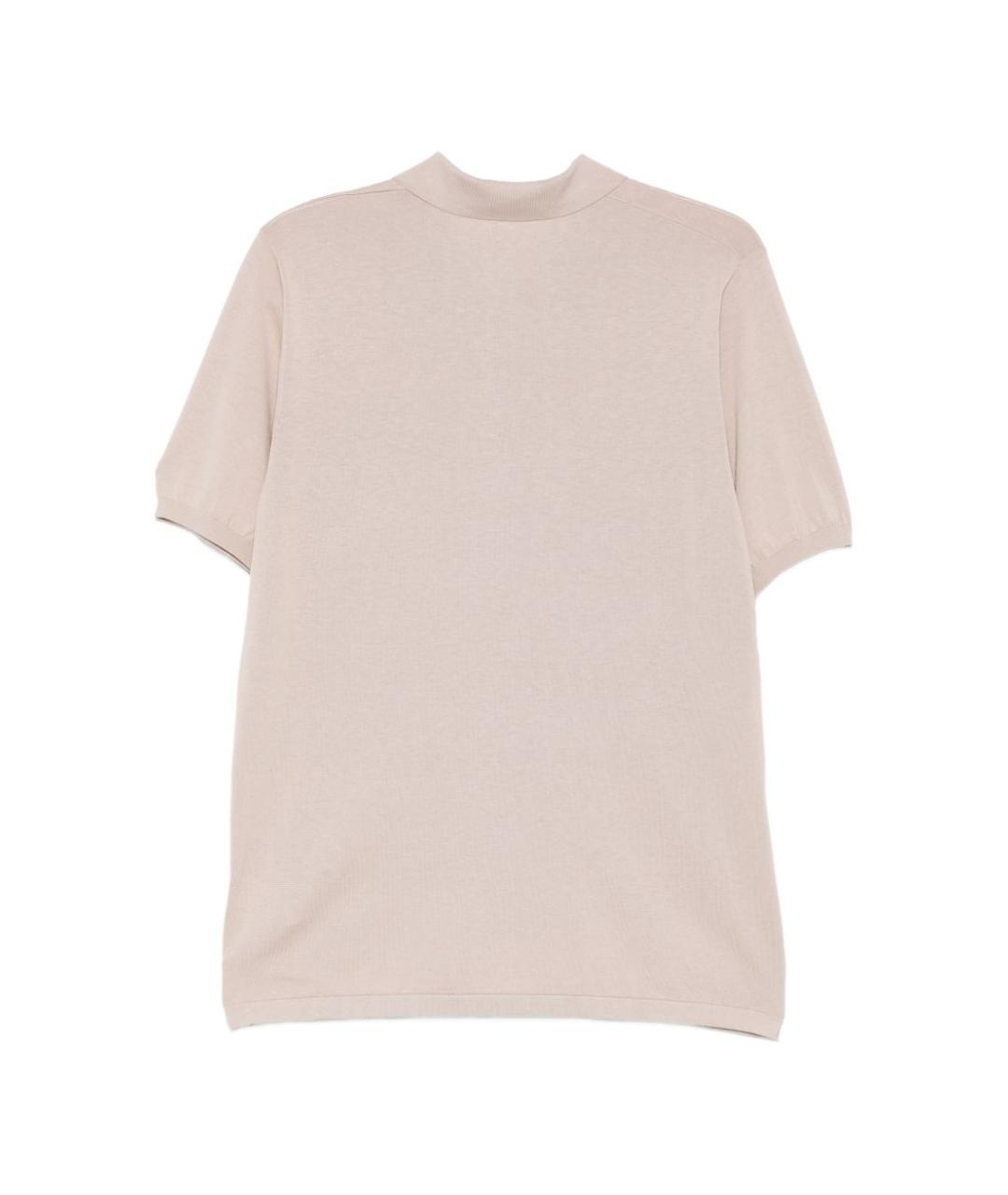 MC2 SAINT BARTH Бежевое хлопковое поло с коротким рукавом, фото 2