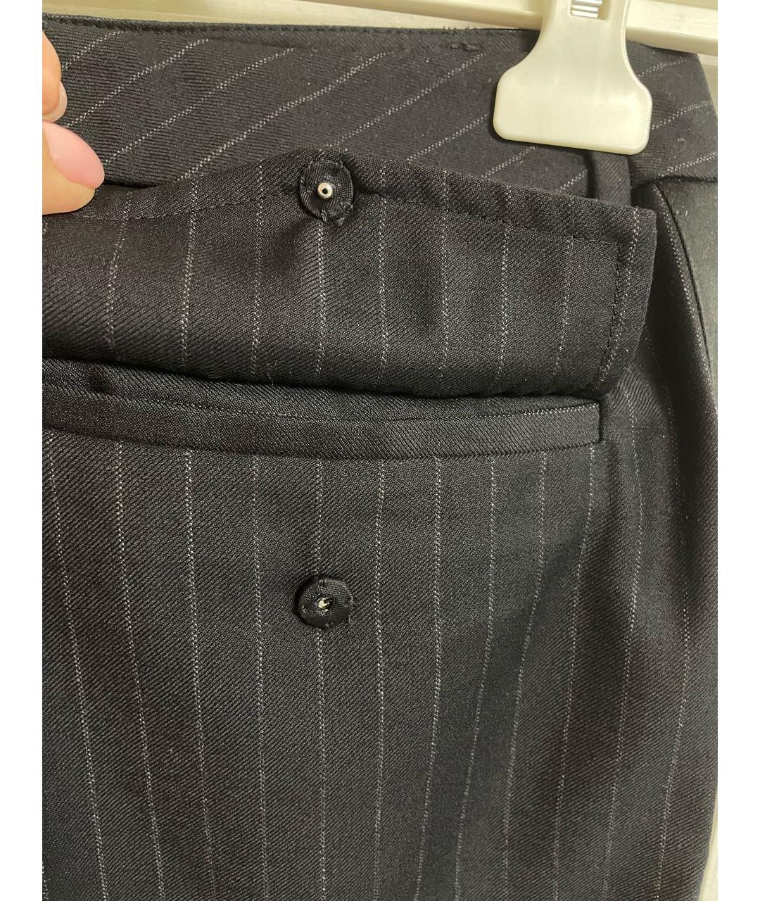 DOLCE&GABBANA Черные шерстяные прямые брюки, фото 5