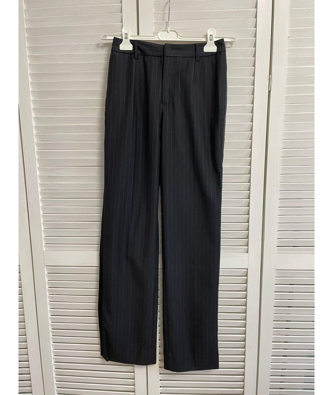 DOLCE&GABBANA Черные шерстяные прямые брюки, фото 9