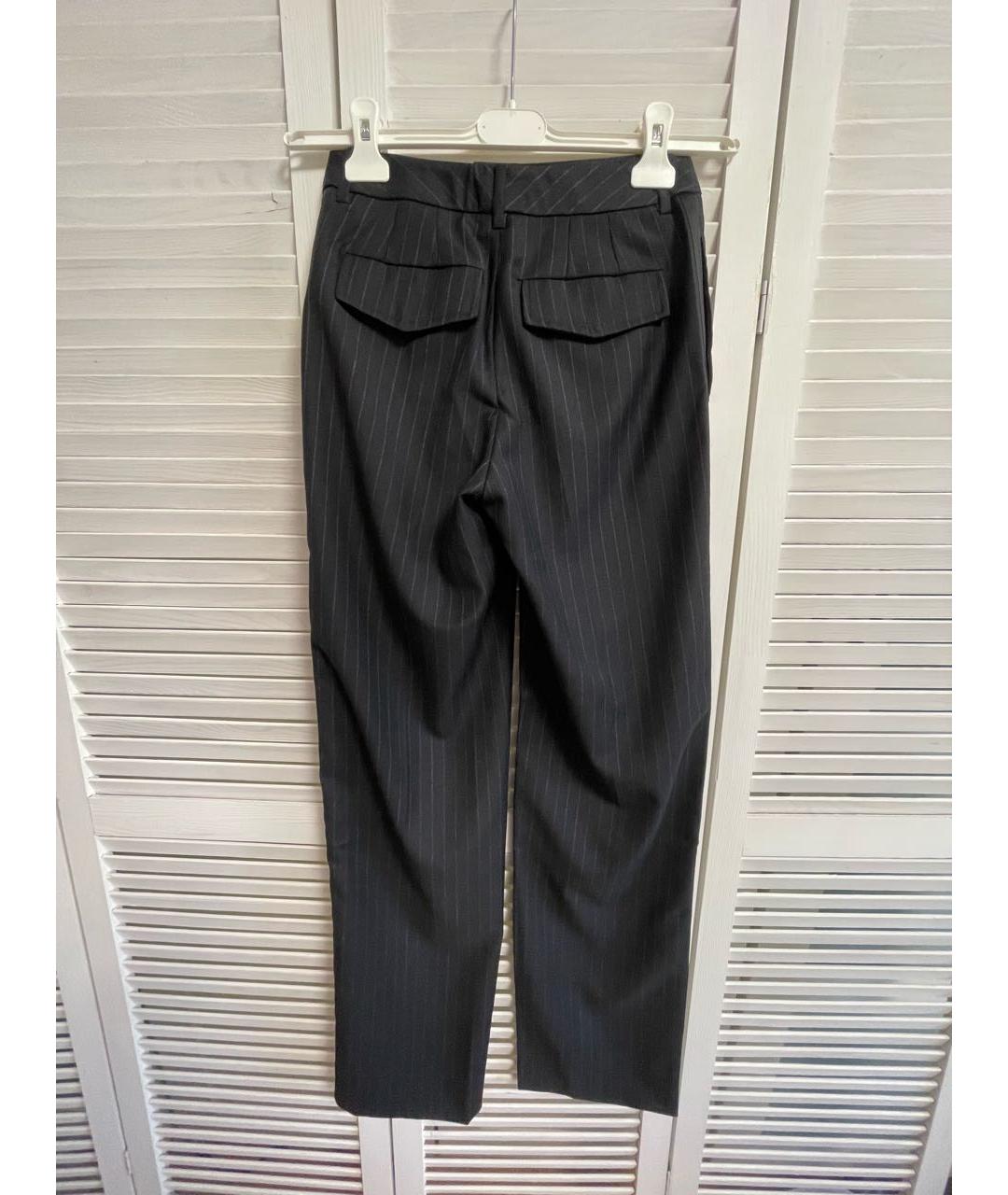 DOLCE&GABBANA Черные шерстяные прямые брюки, фото 2