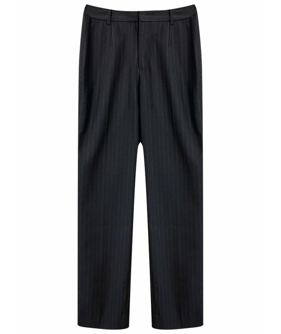 DOLCE&GABBANA Черные шерстяные прямые брюки, фото 1