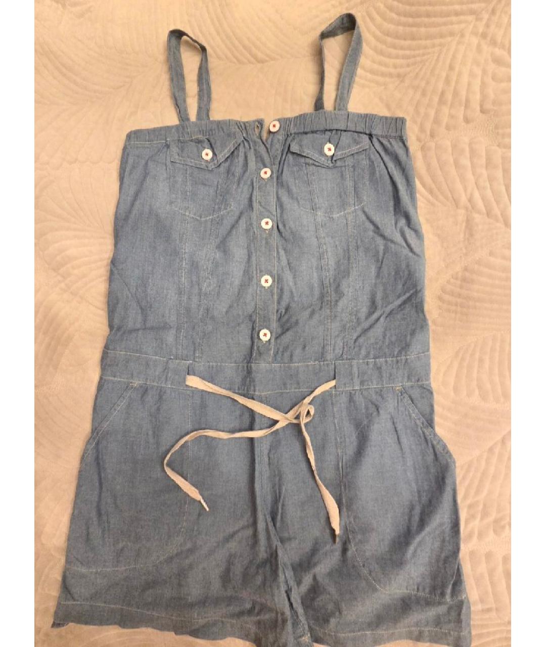 TRUSSARDI JEANS Синий хлопковый комбинезон, фото 8