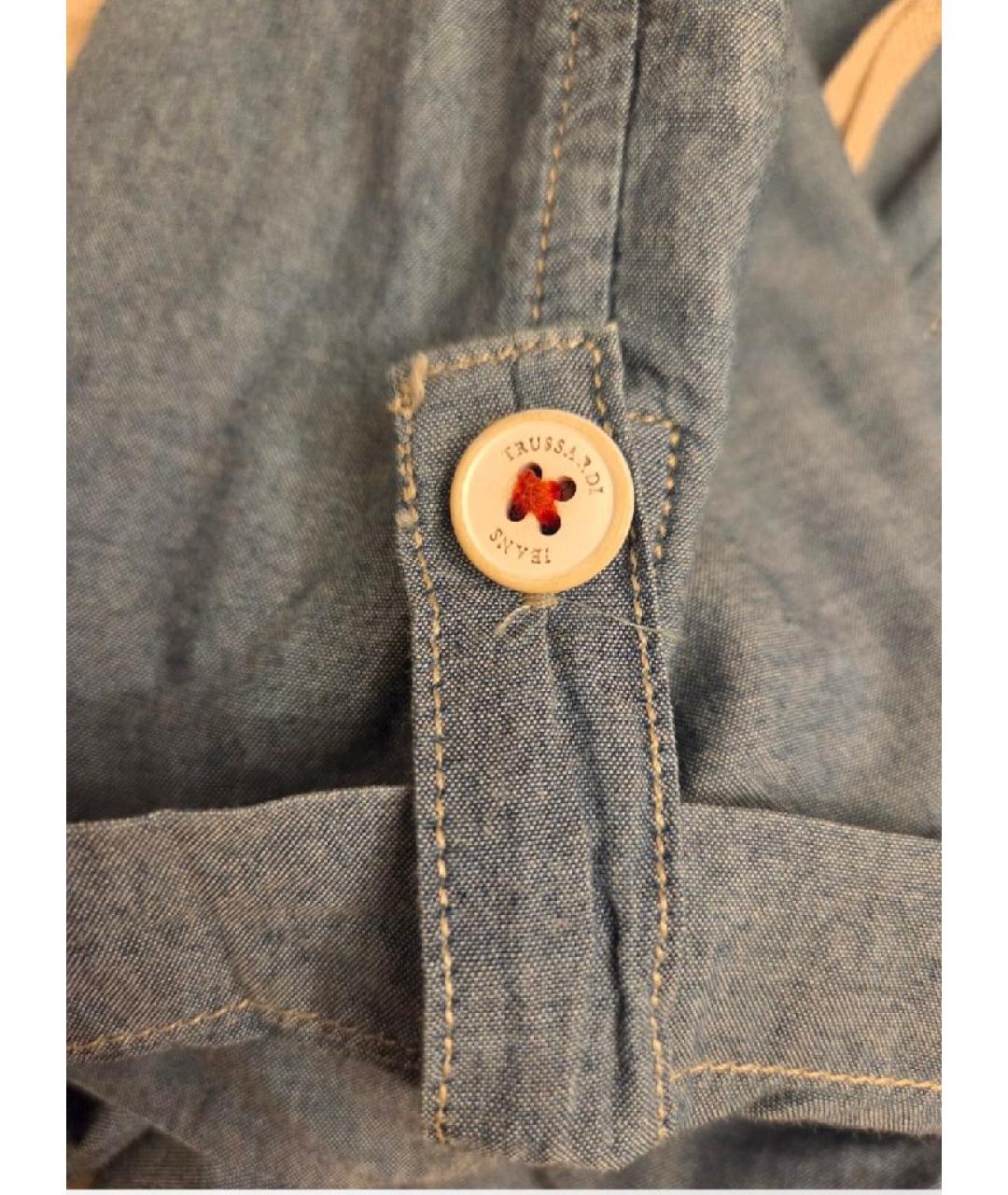 TRUSSARDI JEANS Синий хлопковый комбинезон, фото 5